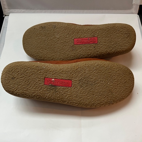 SoftMoc Moccasin Shoes Size 9 Brown Tan Leather Cozy Laced Non Slip - Picture 10 of 11